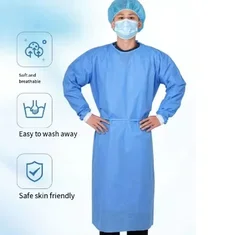 Protective hazardous Clothes Thick Work Isolation Clothing Gown Dental Anti-Oil Dust Stain Nursing Gown Disposable