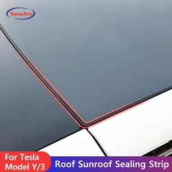 Seal Strip Rubber Kit  for Tesla Model Y 3 2017-2024 Highland Skylight Seal Wind Guards Anti-Dust Waterproof Sunroof Accessories