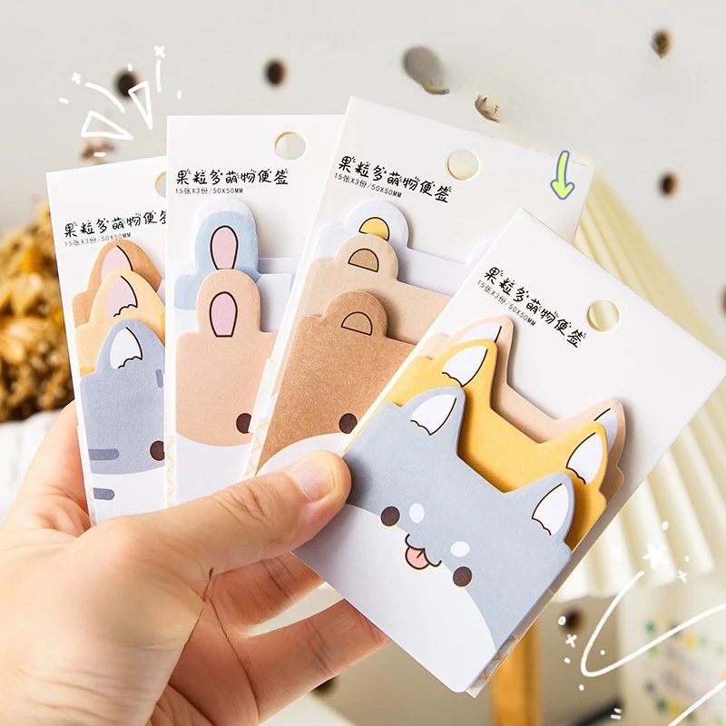 Wholesale Korean Creative Cartoon Cute Pets Convenient N-time Stickers Cute Student Messages Removable Index Stickers Kawaii