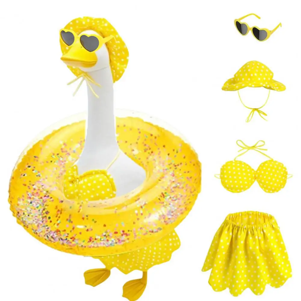 Porch Goose Costume Goose Costume Hawaiian Style Summer Outfit Porch Goose Clothing Decorative Lawn Garden Outdoor Pool Attire