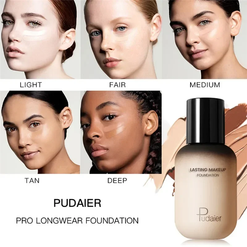 40ml Liquid Foundation Cream Face Full Coverage Concealer Eyes Dark Circles Oil-control Invisible Pore Base Makeup Cosmetics