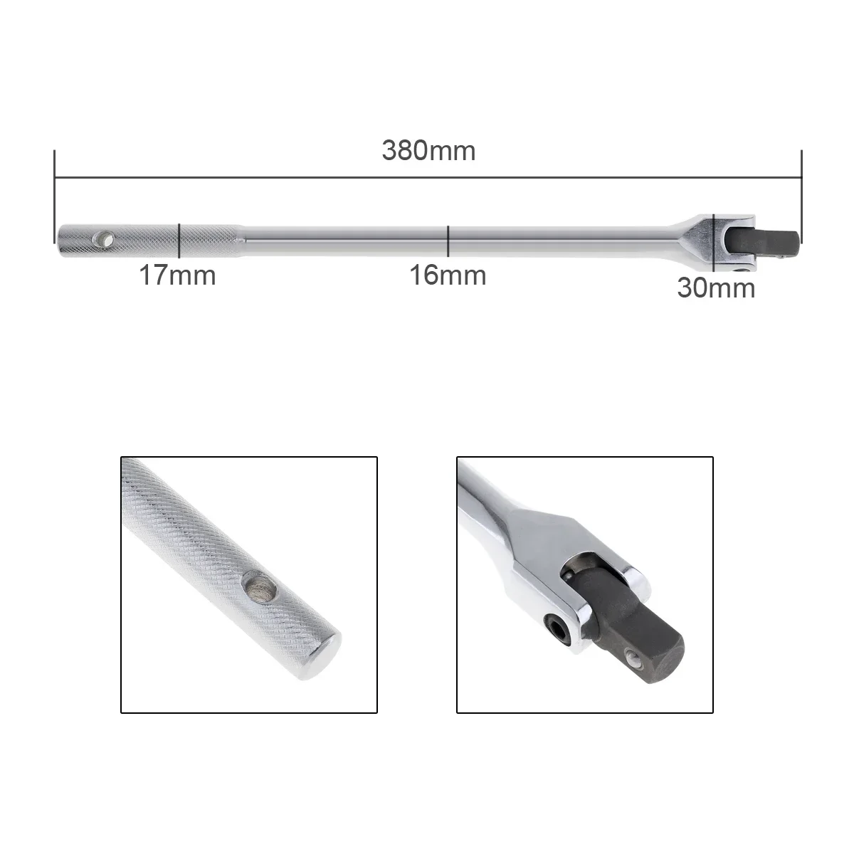 1/2F Rod 15/18 Inch Wrench long Force Bar Activity Head Socket Wrench with Strong Force Lever Steering Handle Hand Tools