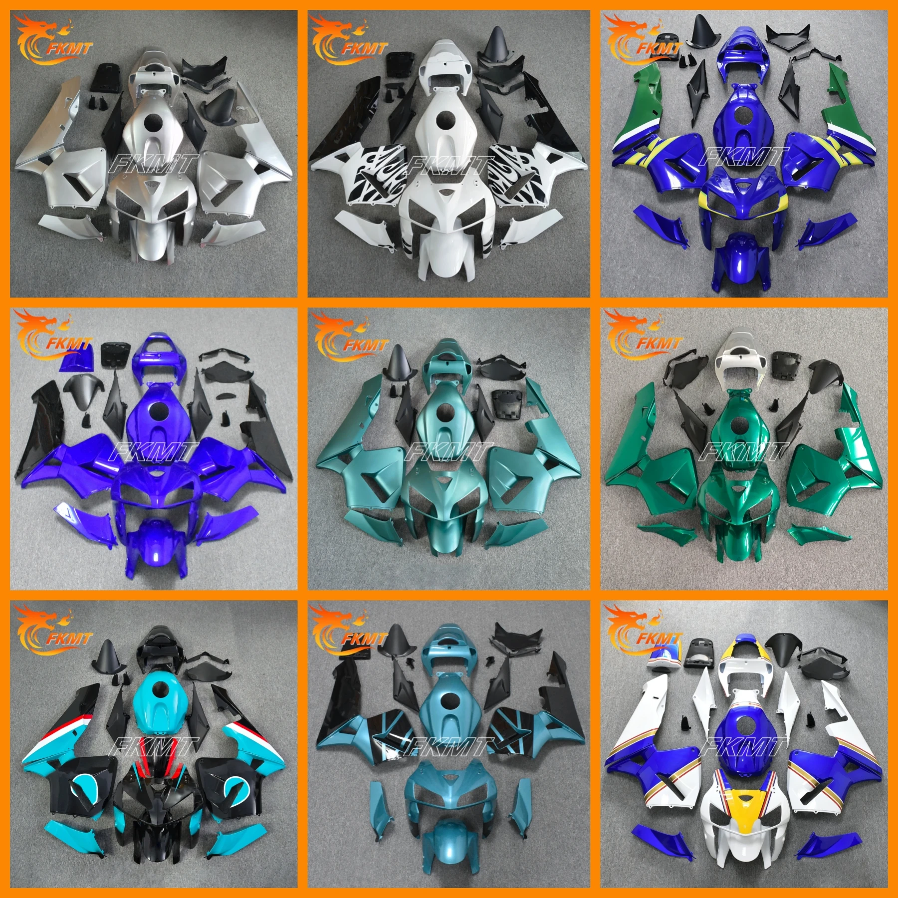 The motorcycle fairing kit is suitable for CBR600RR 2005 2006 FOR CBR600 F5 05 06 fairing orange white gray black red blue yello