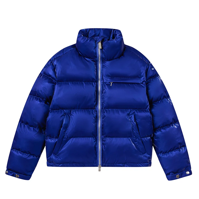 

Streetwear Solid Color Short Padded Jacket for Men Winter Windbreaker Coat