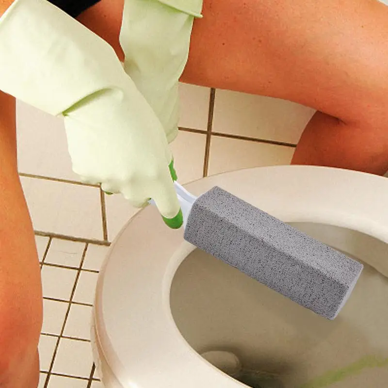 Toilets Cleaner Stone Natural Pumice Stone Toilets Brush Pumice Scouring Stick Cleaning Stone With Long Handle Bathroom Gadgets