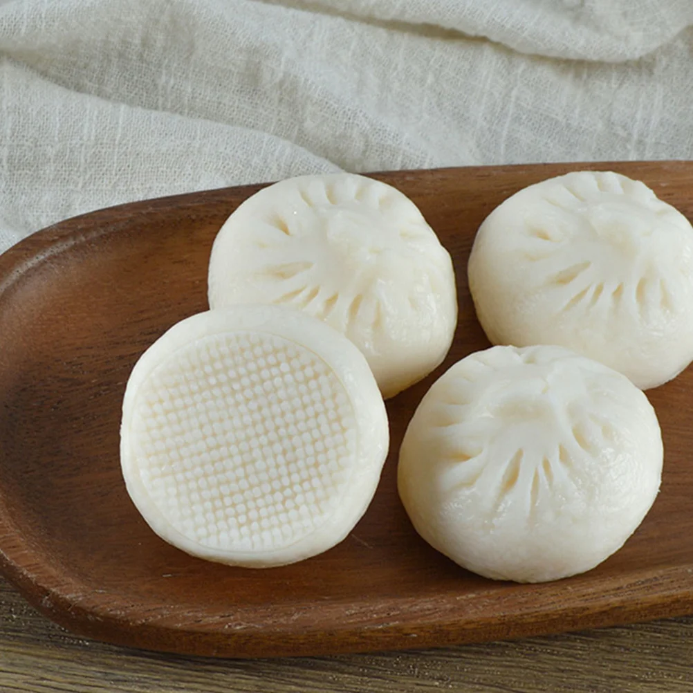 

6pcs Simulation Steamed Bun Realistic Chinese Food Decor Pvc Artificial Breakfast Play Food For Photography Kitchen Role Play