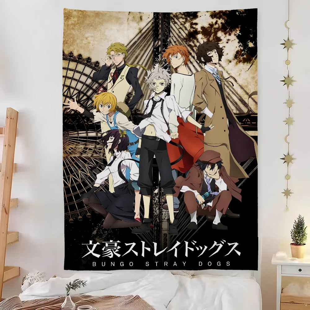 Anime B-Bungo S-Stray D-Dogs Tapestry Bedroom Living Bar Garden Outdoor Microfiber Festival Decoration Background Art Banner