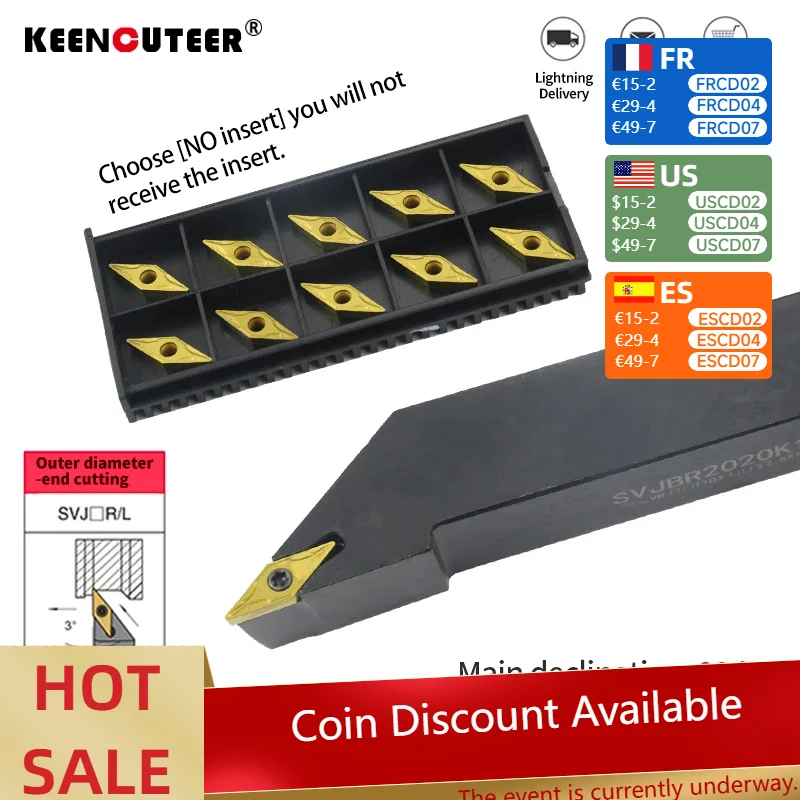 

1 шт SVJBR1212H11 SVJBR1616H11 SVJBR2525M11 Внешний держатель токарного инструмента VBMT11 карбидная вставка для токарного станка набор режущих инструментов обработка металла инструменты