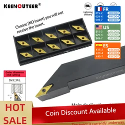 1pc SVJBR1212H11 SVJBR1616H11 SVJBR2525M11 External Turning Tool Holder VBMT11 Carbide Inserts Lathe Bar Cutting Tools Set