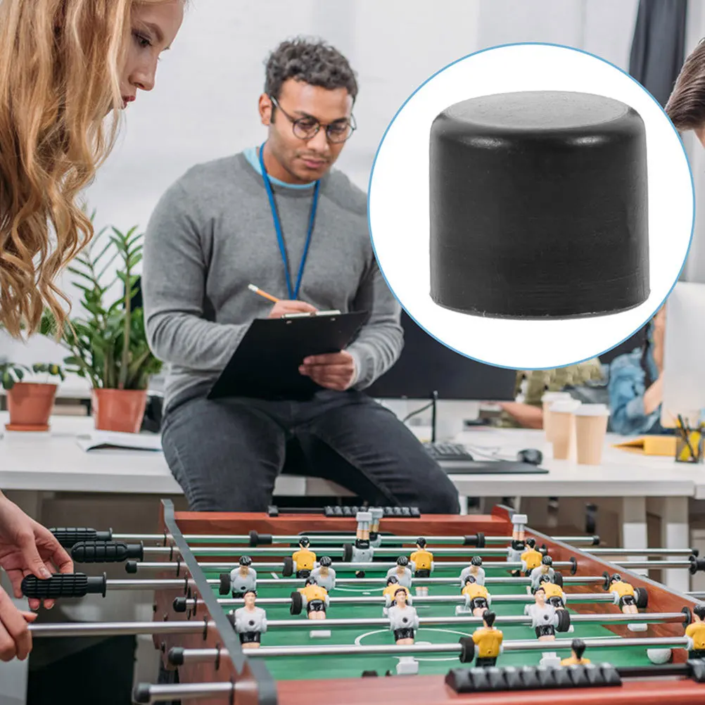16 pçs tampas de haste de mesa de matraquilhos 8mm plugues de extremidade de ferro plástico substituição pólo de matraquilhos cobre acessórios de futebol de mesa estável
