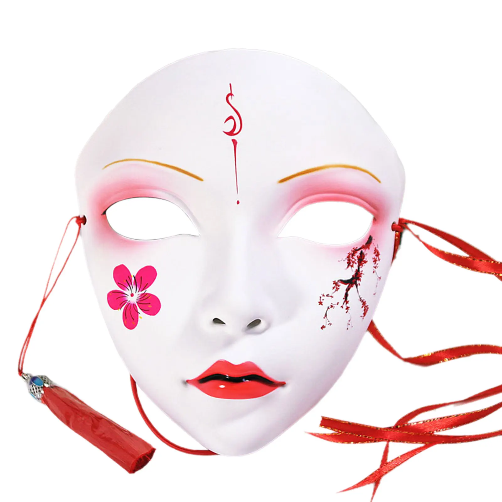 

Masquerade Mask Chinese Style Masks Hanfu Costume Accessories Japanese Style Face Cover for Halloween Anime Cosplay Party Props