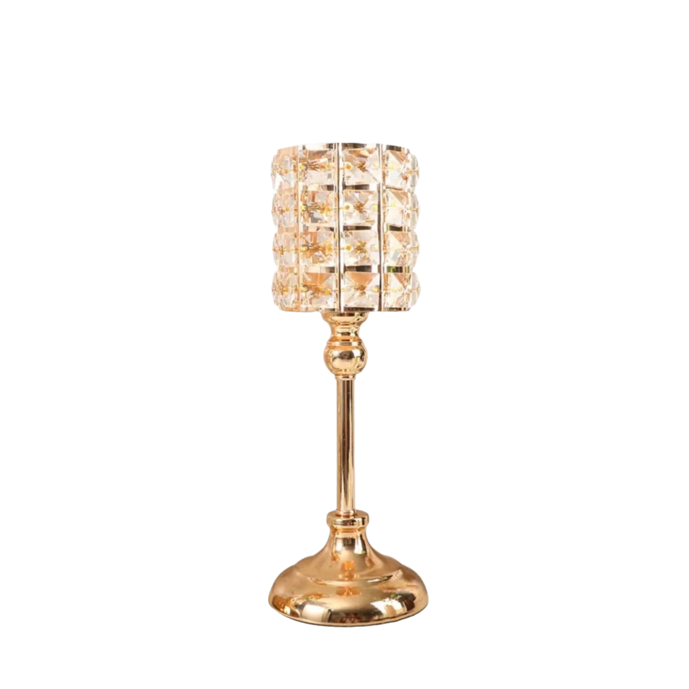 

Decorative European Style Crystal Candle Holder Vintage Romantic Tea Light Holder Luxury Shiny Gold Candelabra Christmas Decor