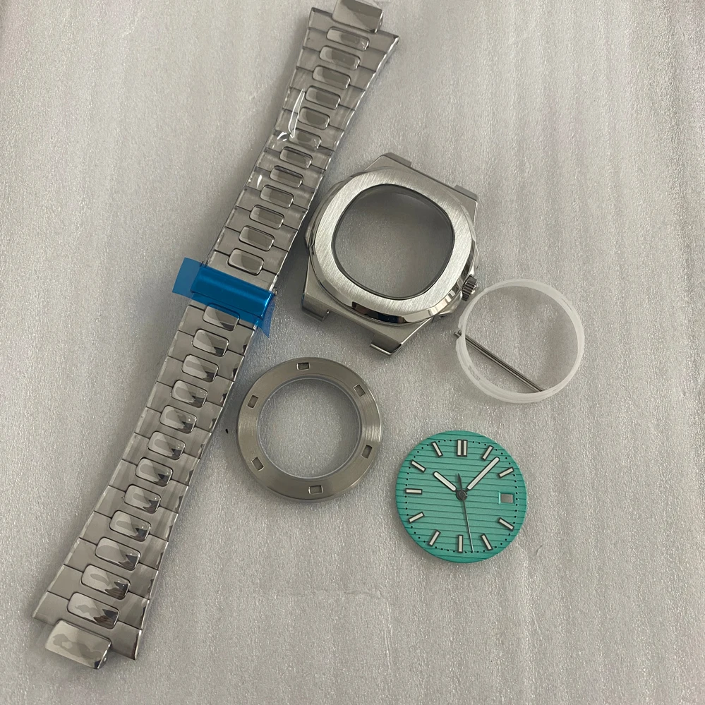 Accesorios de reloj de acero inoxidable para hombre, caja de reloj de 41mm, cristal de zafiro, resistente al agua, conjunto de carcasa mecánica para