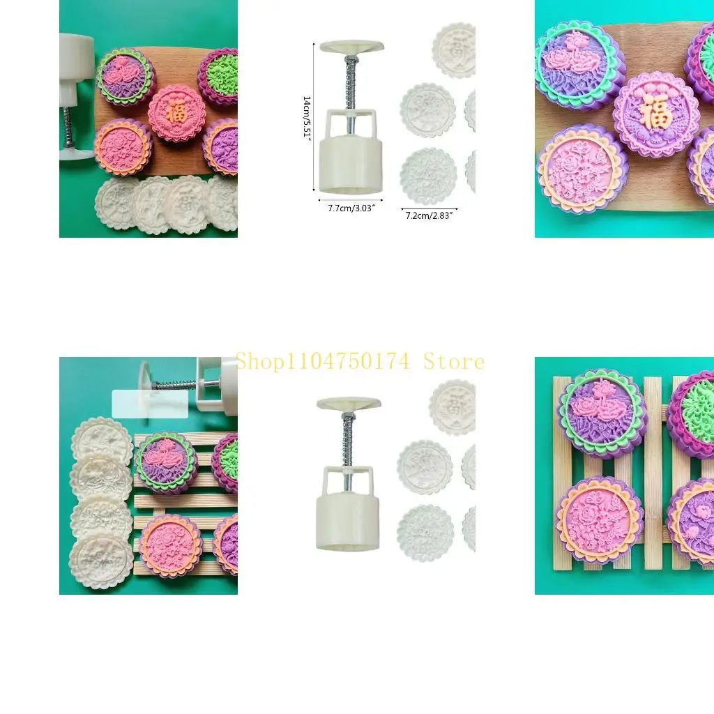 

Plastic Mooncake Mold 125g Flower Stamp Cookie Cutter Mould DIY Baking Accessories Mid-Autumn Festival top sale