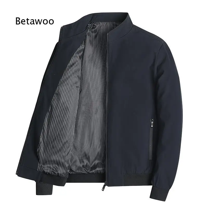Men Simple Stand Collar Business Style Jacket Casual Outerwear Coat For Spring Autumn Daily Office Working Occasions With Adjust