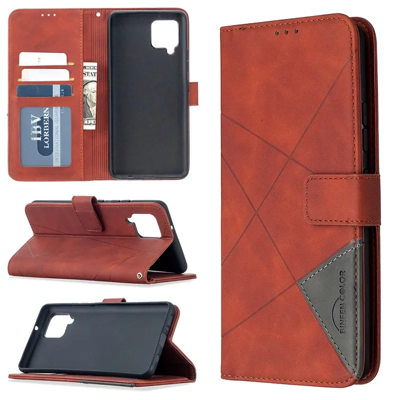 Luxury Leather Phone Case On For Samsung Galaxy A32 A12 A42 Funda A sFor SamsungA 32 12 A22 A52s A13 A72 5G Wallet Flip Cover
