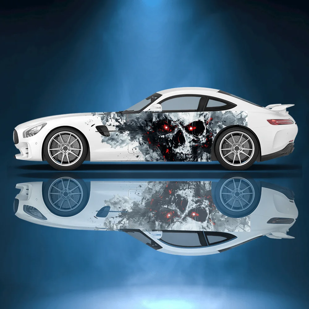 

Виниловые наклейки с красными глазами и черепом ужасов для автомобиля, самоклеящаяся наклейка из ПВХ, подходит для грузовиков, внедорожников, украшения, автоаксессуары, подарок