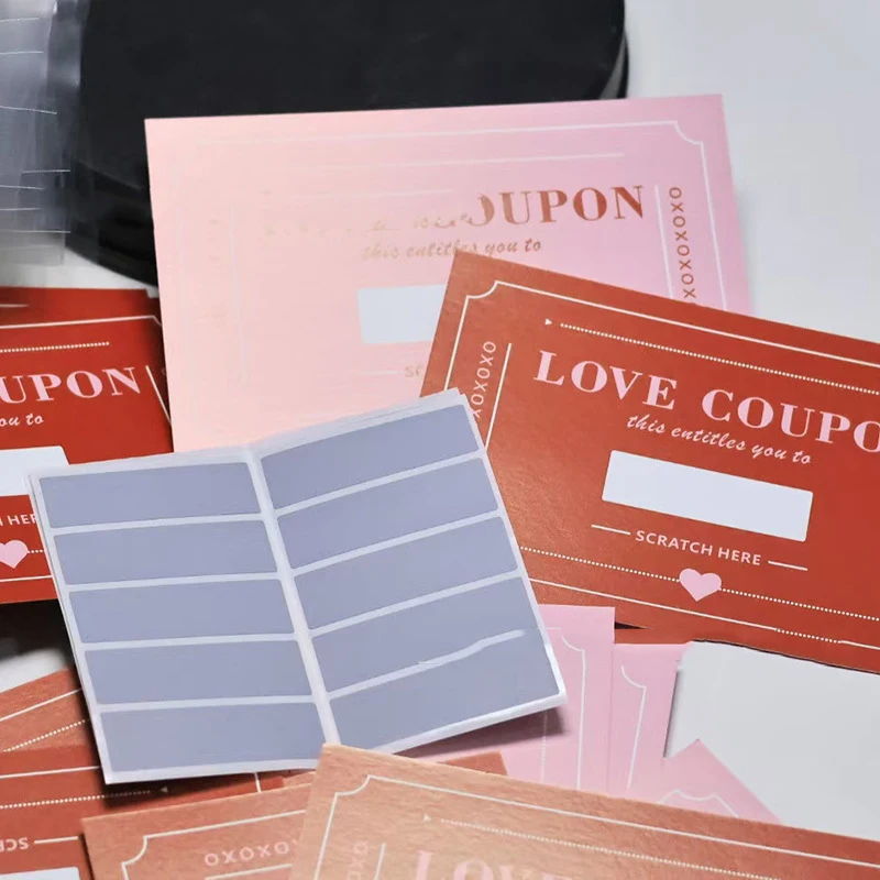 20PCS Scratch-Off Love Coupons DIY Valentine'S Day Love Coupons Creative Birthday Gifts For Lovers Card Funny Party Game Card