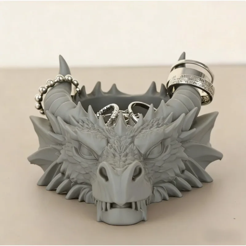 Coole Gotische Drachenkopf-Tischdekoration, Dark Series Schmuckaufbewahrung, Wohnornament