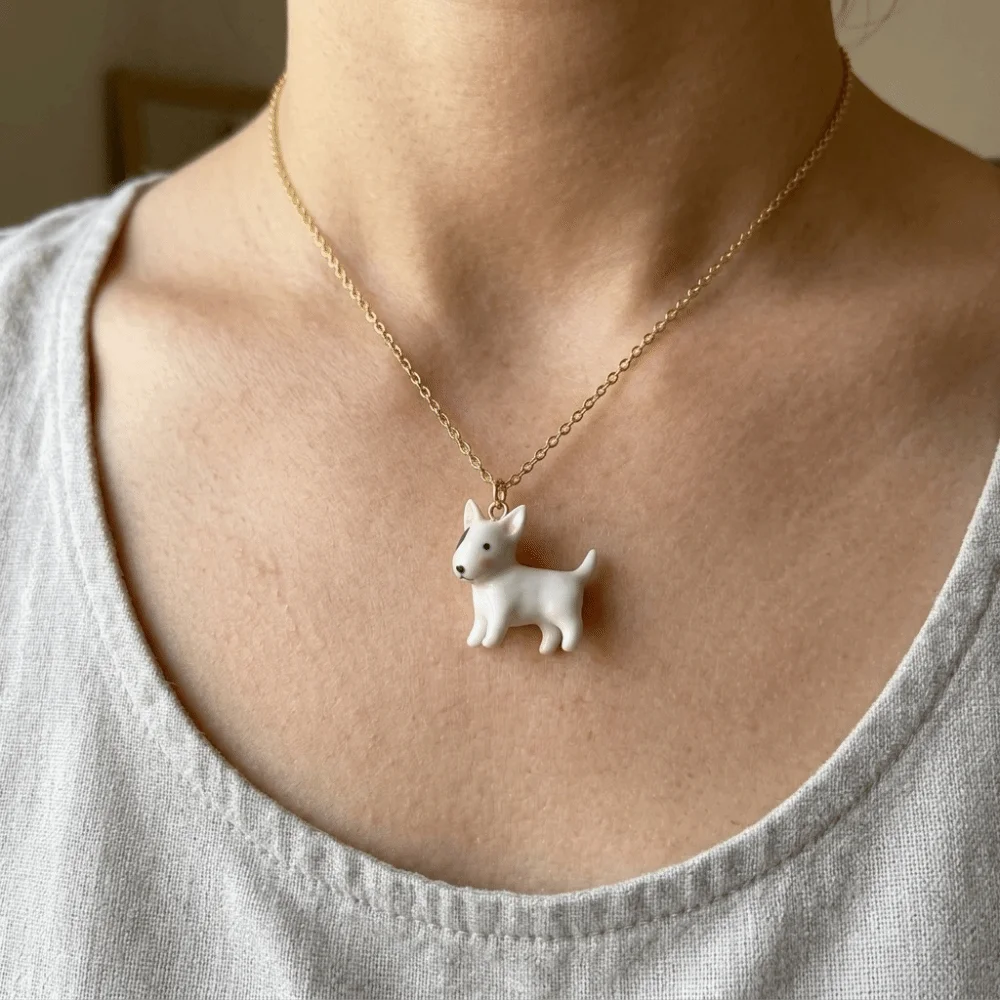 Bull Terrier Fashion Puppy Necklace Pendant Creative Cute Dog Pendant Enamel Animal Beagle Pendant Necklace Accessories