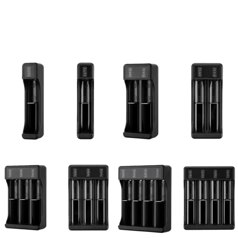 18650 21700 Smart Battery Charger, Fast Charging Box with Rotating Light, Multi Slot for Lithium Battery