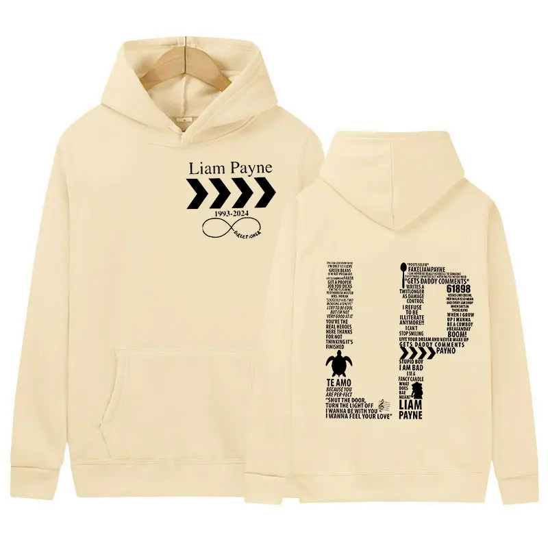 Liam Payne Mark Letter Print Hoodie Men Women Casual Autumn/Winter Fashion Sweatshirt Retro Oversized Pullover Hooded Streetwear