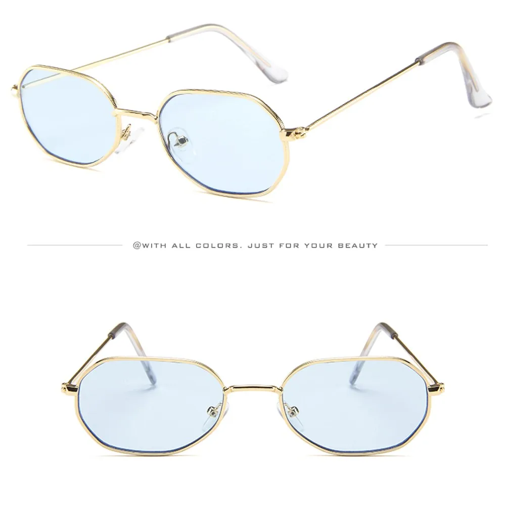 Limited Edition Gold-Rimmed Blue Mirror Square Frame Sunglasses For Women Retro Glasses Neutral Small Frame Sunglasses Glasses