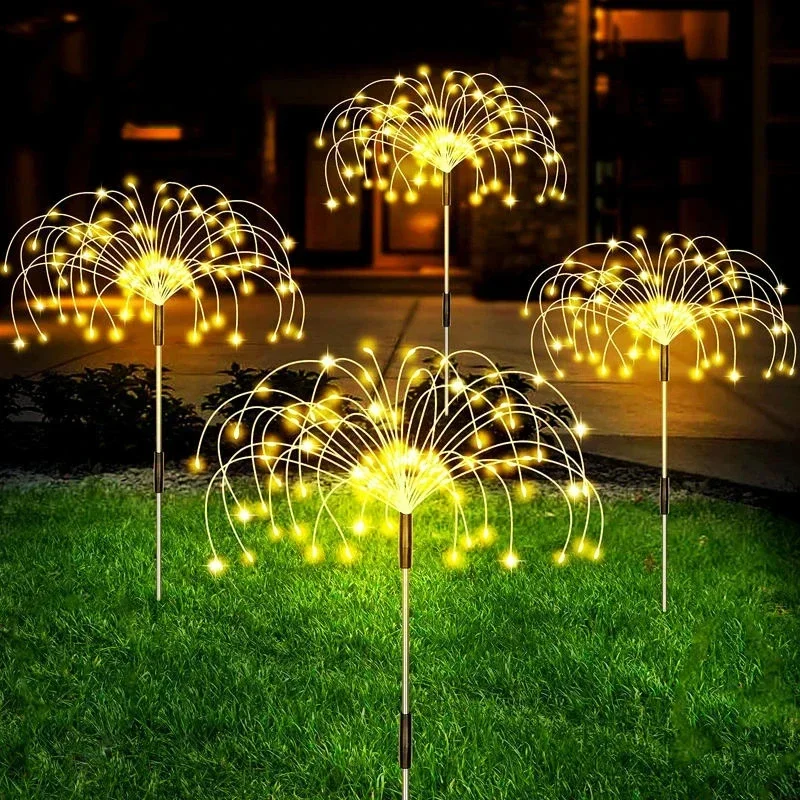 

8 Modes Solar Fireworks Fairy Lights Outdoor Garden Path Lights Waterproof Yard Lawn Terrace Landscape Decorative Lights