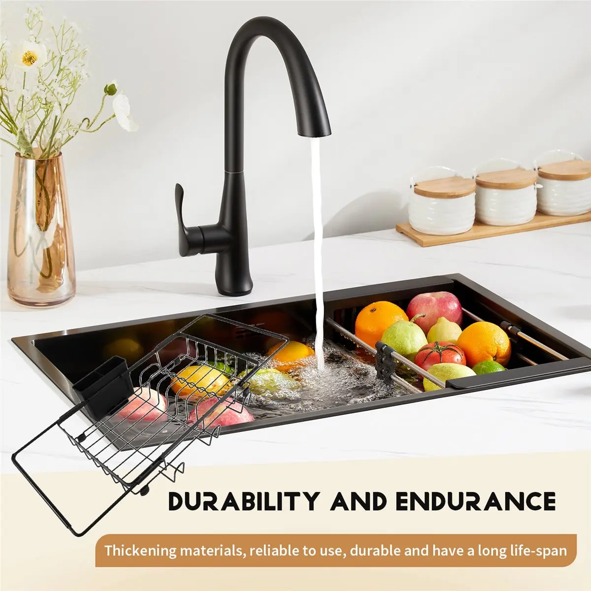 1 Item Dish Drying Rack in Sink Expandable Stainless Steel Dish Drainers for Kitchen Counter Countertop Dish Rack