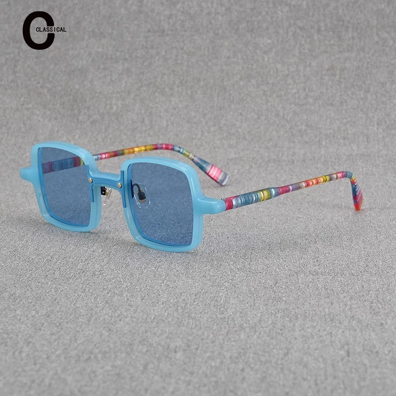 

Personalized Color Printed Legs Square Acetate Fiber Male and Female Stars The Same UV Protection Sunglasses Optical Lenses