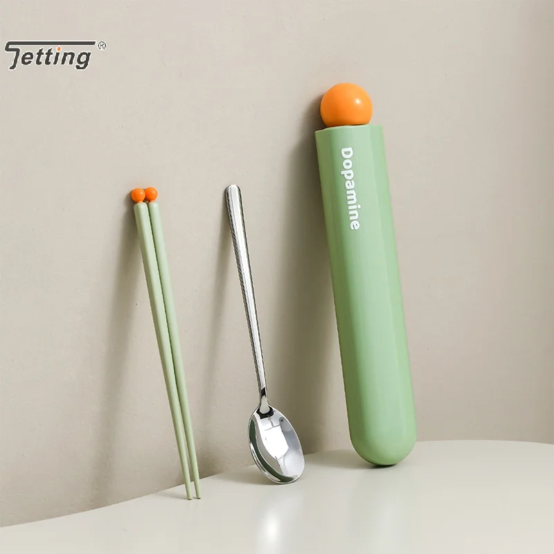 

Dopamine Portable Cutlery Set 304 Stainless Steel Spoon, Chopsticks, Cutlery Box, Outdoor Travel Cutlery Set