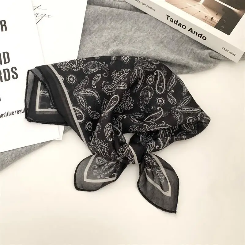 

55*55 Square Scarf Retro Printing Silk Scarf Women Neck Scarf All-match Shawl Fashion Trendy Headscarf Women's Accessories Gifts