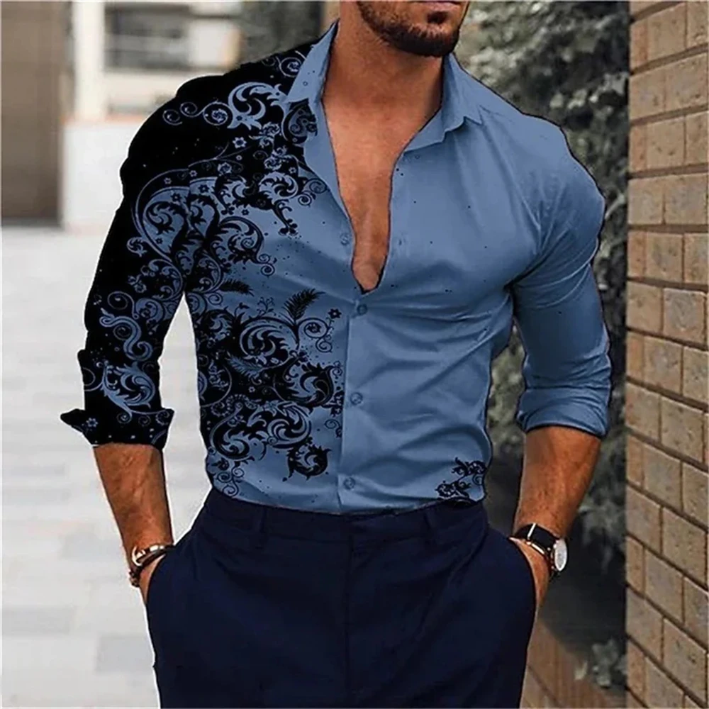 Hot Selling 16 Color Men\'s Shirts Classic Long Sleeve Shirts Loose Style Hawaiian Shirts Fashion Casual Shirts Plus Size 6XL