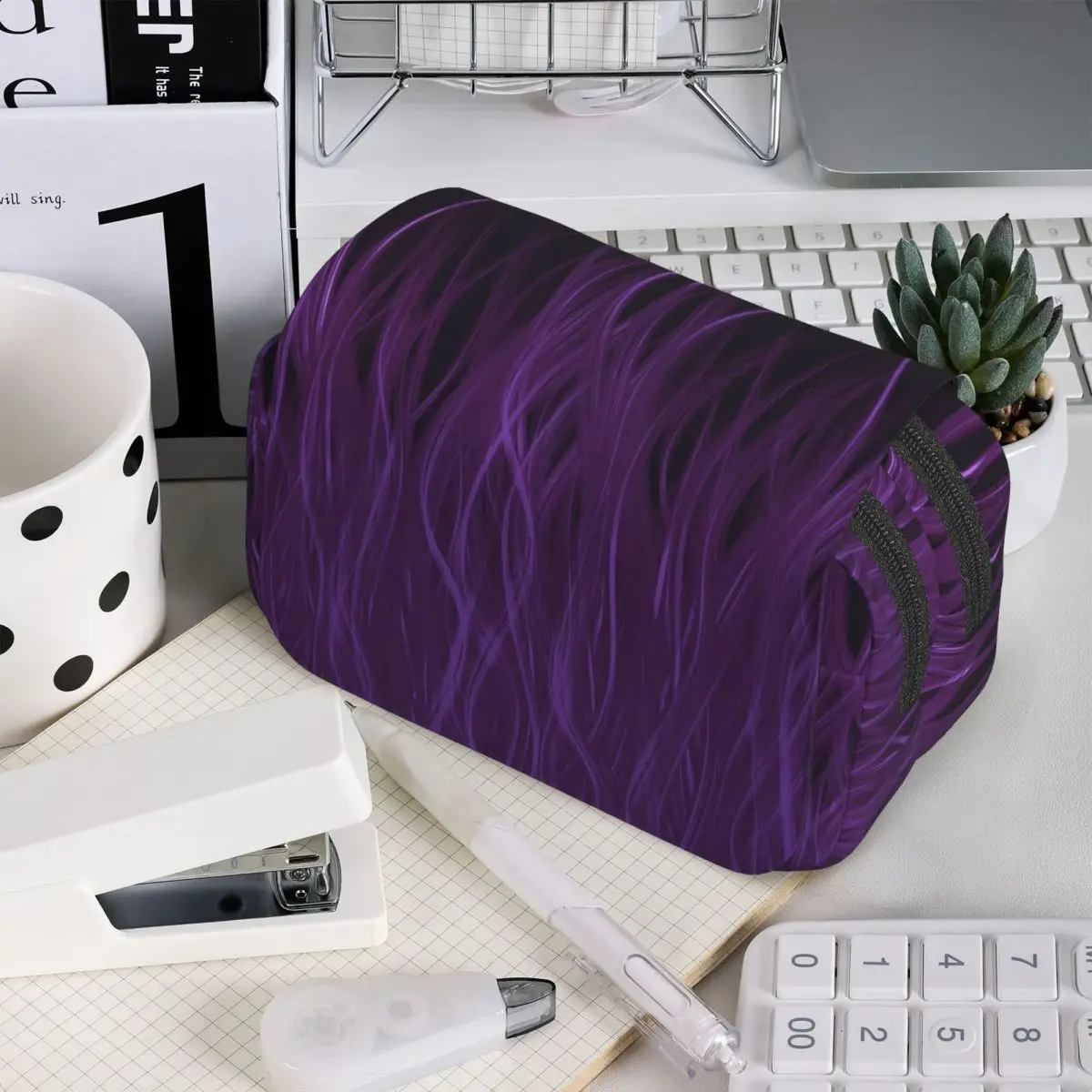 Finger Flames Purple Pencil Case for Boy Girl Gifts Pen Box Pencil Bag Stationery Supplies Pen Holder Bag