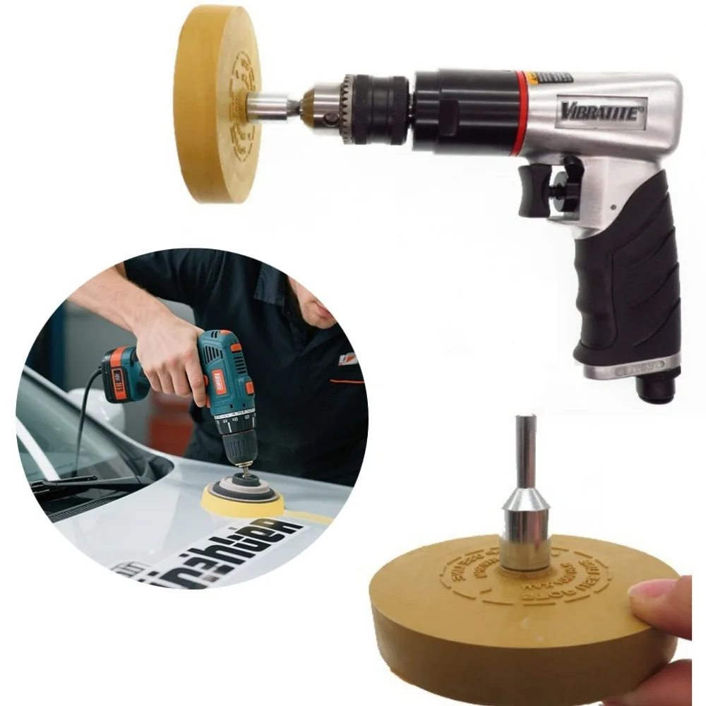 Pneumatic Rubber Remover Kit Car Polishing Wheel Paint Repair Adhesive Vinyl Decal Removal Cleaning Tool for Auto Repair