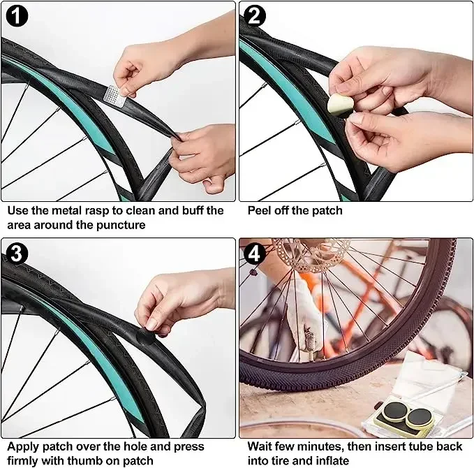 1-50 Stück Fahrradreifen-Reparatur-Werkzeugset, klebstofffreie Reifenflicken, Fahrradreifen-Reparaturwerkzeug, klebstofflos, schnell trocknend, Fahrradzubehör – Detail 16