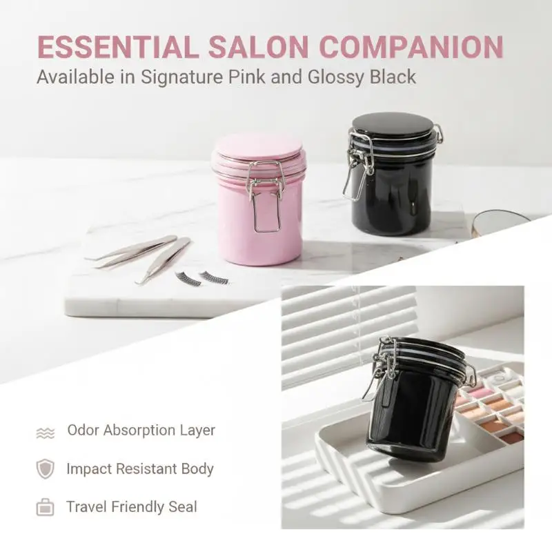 Durable Leak-Proof False Eyelash Glue Storage Container 200ML Sealed Jar for Beauty Salons Lash Tech Daily Use
