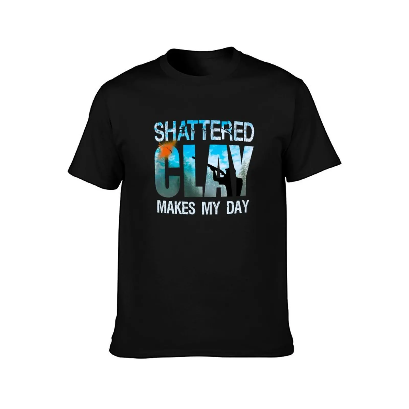 Skeet Trap Clay Shotgun Shooting Shattered Clay Makes My Day Gifts T-Shirt, Summer Casual Cotton Tee, Oversized Streetwear Tops