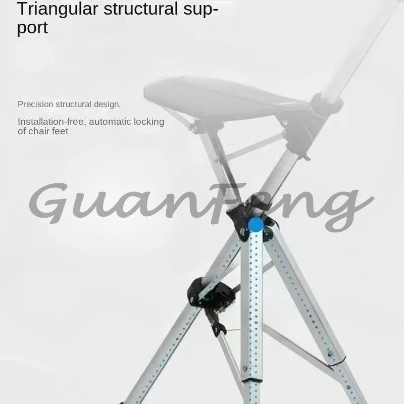 110KG load-bearing aluminum alloy adjustable crutch chair folding stool