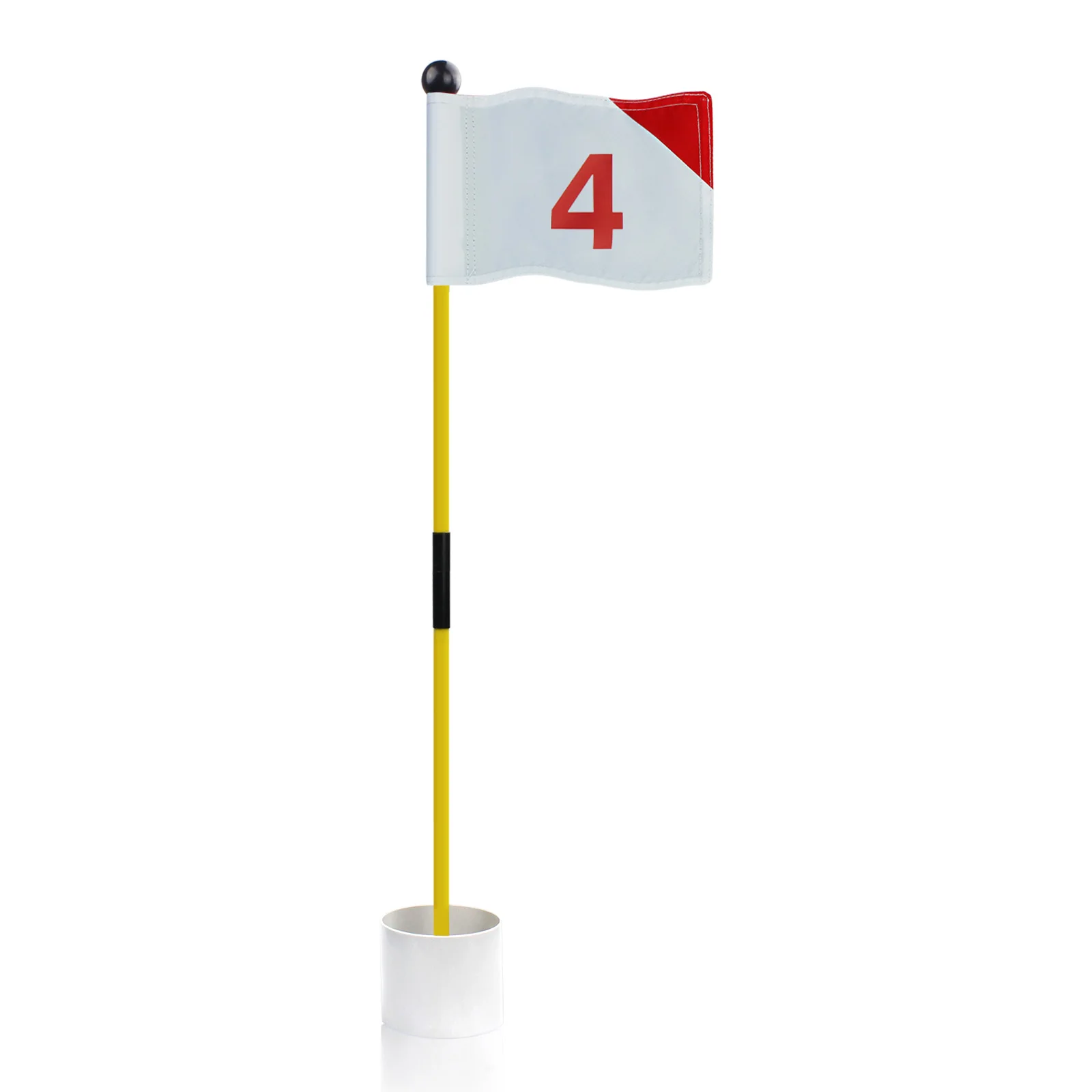 KOFULL Golf Putting Green Flag for Yard Double-Sided Numbered Golf Flagstick Hole Cup Set Portable 2-Section Design for Gift