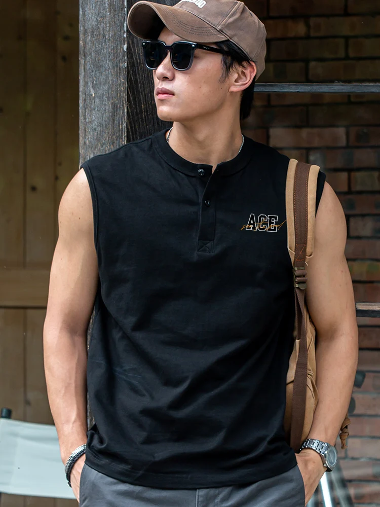 

Мужская летняя спортивная майка-поло из 100% хлопка премиум-класса (300 г/м²) с воротником хенли, влагоотводящая, новая коллекция