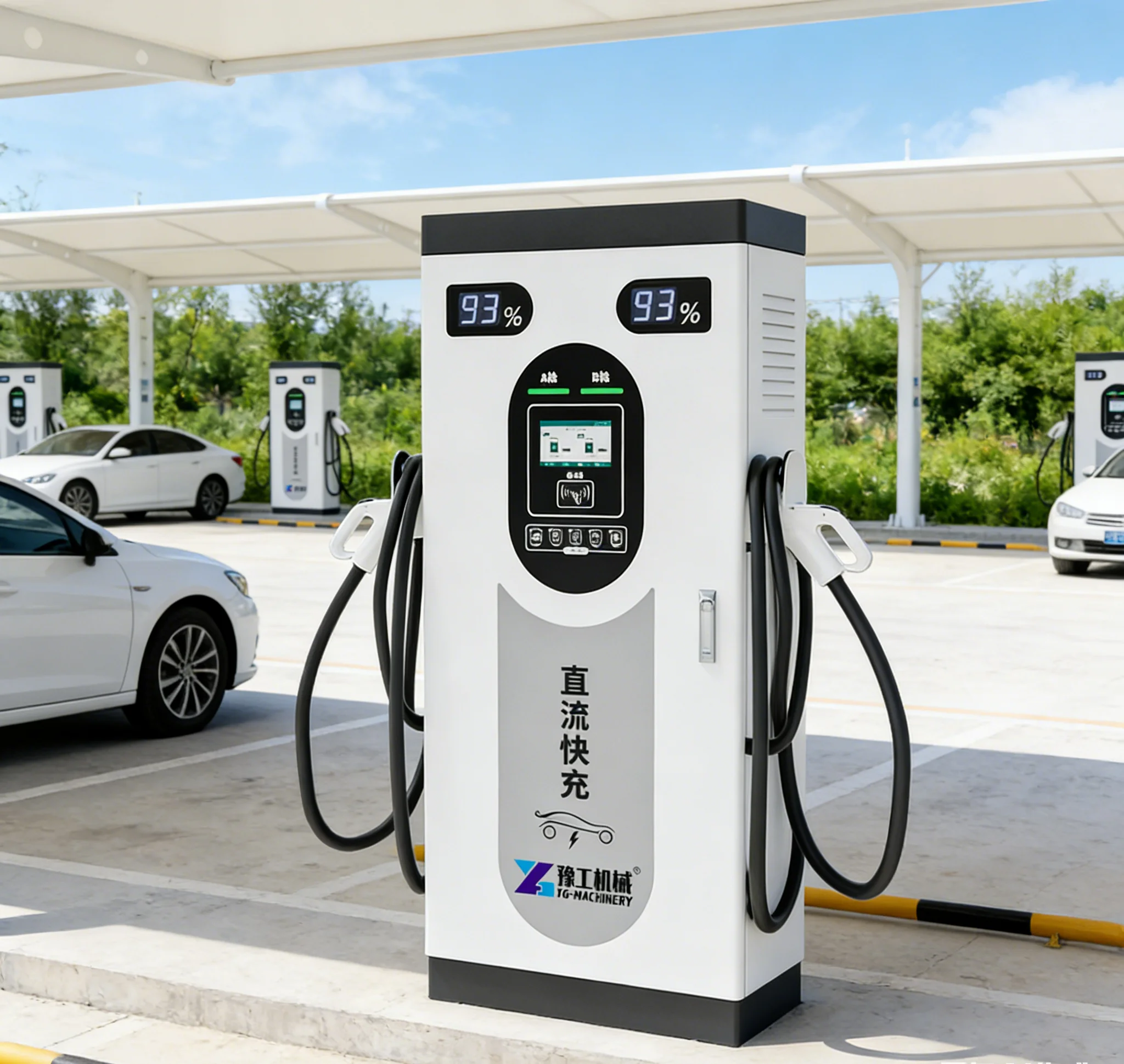 High Efficiency Dual Gun DC Fast Charger 120kW 200kW CCS2 Electric Vehicle Charging Station for Bus Depot Truck Stop Customized