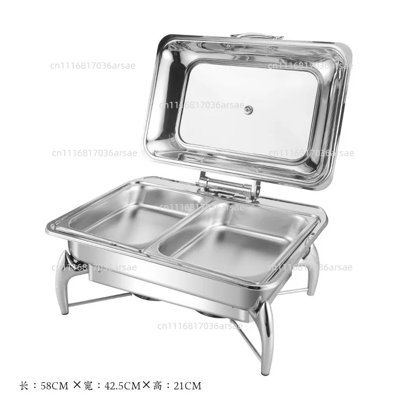 Luxury Rectangular Stainless Steel Buffet Furnace Hotel Restaurant Visual Hydraulic Insulation Furnace