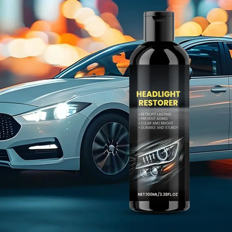 Headlight Lens Cleaner Repair Liquid Headlight Cleaner Headlight Polish Liquid Car Light Cleaner Lens Restorer Cleaning Solution