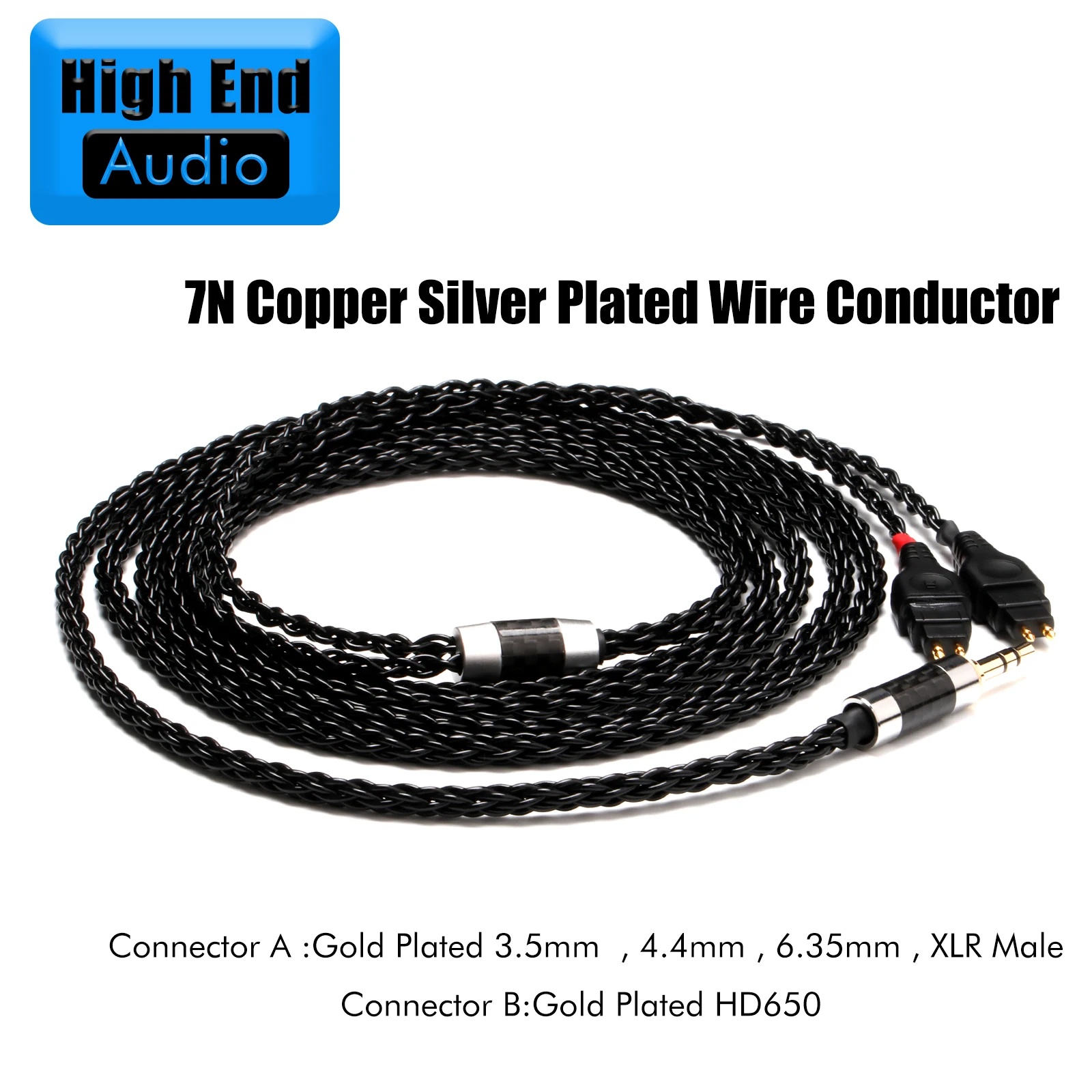 Preffair 8 strands OCC Silver Plated 2.5mm 3.5mm XLR Balanced Headphone Cable For HD580 HD600 HD650 HDxxx HD660S HD58x HD6xx