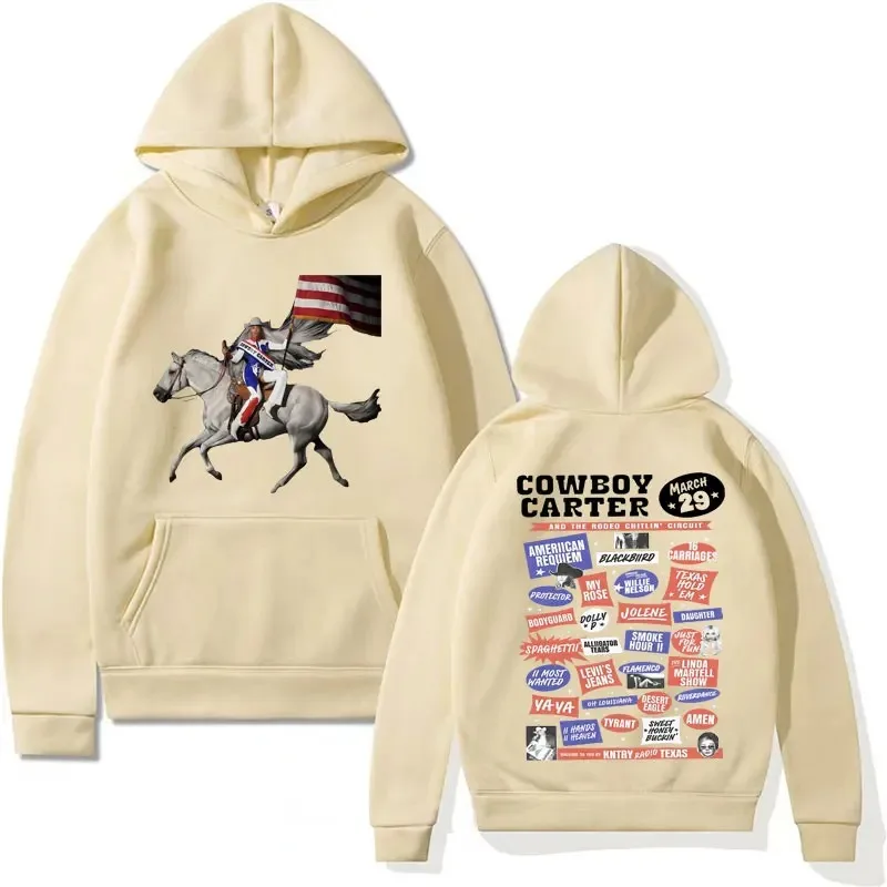 Beyonce Cowboy Carter New Album Hoodies Women/Men Vintage Aesthetic Sweatshirt Pullover Fashion Clothing Streetwear Girls Hoodie