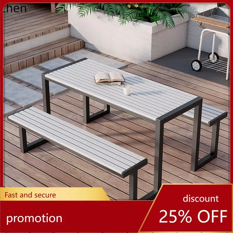 

Hxl all-in-one table and chair set - outdoor patio park waterproof table - plastic wood