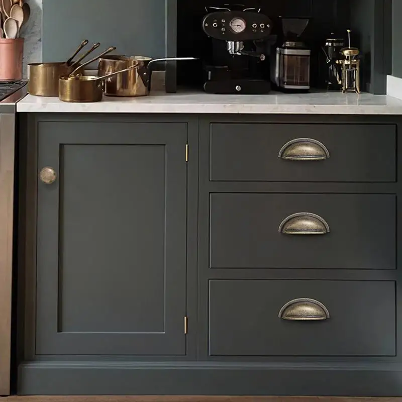 Antiker Bronze-Schubladengriff, Rostfreier Retro-Aluminiumgriff für Schrank, Kleiderschrank, Aufbewahrungstür, Schlafzimmermöbel-Upgrade – Detail 15