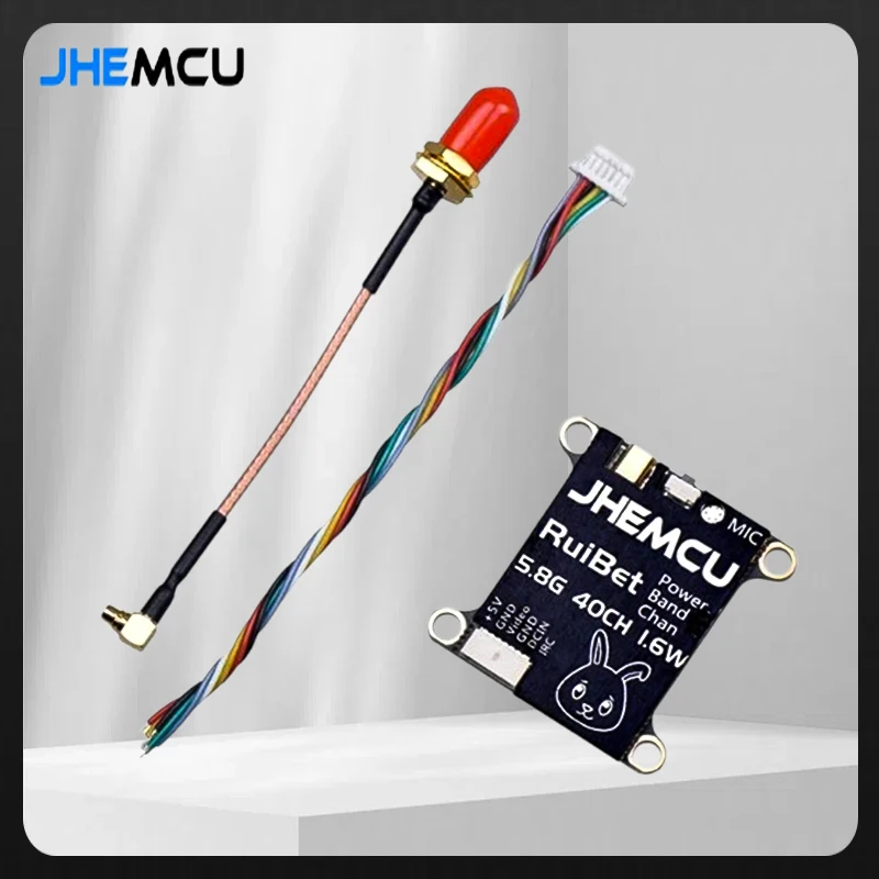 

JHEMCU RuiBet Tran-3016W 5,8G 40CH 1,6 Вт PitMode Регулируемый встроенный микрофон VTX 2-6S 30X30 мм для радиоуправляемого самолета FPV