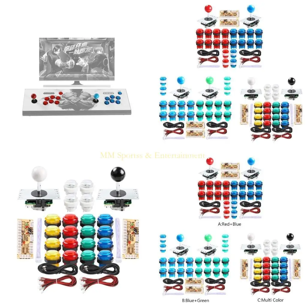 

31BE 2 Player Arcade Games DIY USB 20 LED Arcade Buttons Joystick Game Delay for Teens